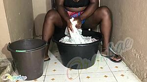 weekend laundry turns housewife pussy play homemade