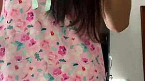 I saw this innocent girl in pajamas through a spy camera