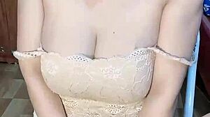 glassed vietnamese girl masturbates