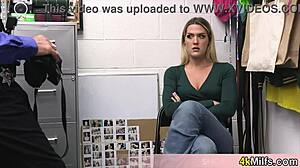 Blonde Housewife Caught Stealing, Fucked by Mall Cop