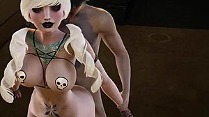 halloween witch elsa sexy anime girl in 3d hentai - big ass standing behind fuck