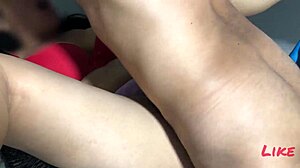 Detailed scene of parting the curvy ass of my Honduran sister-in-law in fishnets