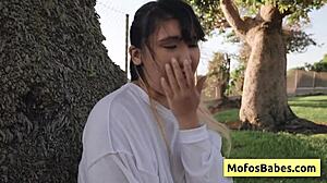 Does This Hot Asian Teen Dare Reveal Her Big Boobs Outdoors?