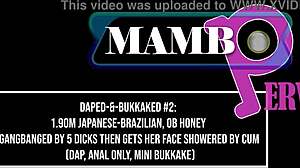 Japanese-Brazilian Honey Gets Gangbang and Cum Shower!