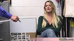 Blonde Housewife Caught Stealing, Fucked by Mall Cop