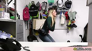 Blonde Housewife Caught Stealing, Fucked by Mall Cop