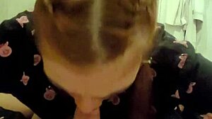 red head roomate just took my dick and make a blowjob i just cum in her mouth she spit it on my dick