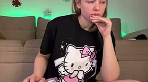 She fucks her big ass anal while masturbating. You watch on webcam.