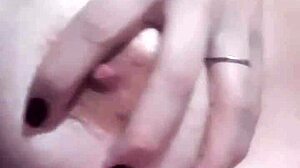 the bbw hotwife plays with her big boobs and inserts dildos into her pussy