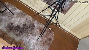 curious goddess couldn't hold back and masturbated the masseur