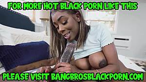 Sexy ebony asian client sucks two black massage guys' dicks