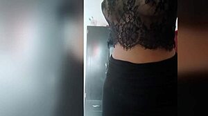 She touches herself in her mini skirt and begs for anal sex