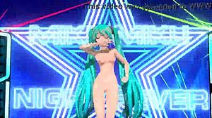 Hatsune Miku in full nude mod for Night Fever Project Diva