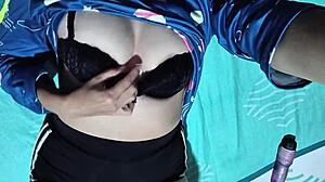 husband and wife enjoy hot sex in hotel room