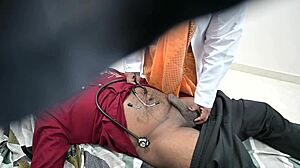 Doctor helping patient cum during checkup