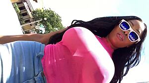 huge natural tits latina rides dildo to wild orgasm on camsoda