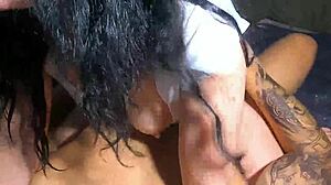 milf made tattooed guy cum inside