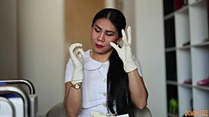 Latex glove fetish asmr in hospital