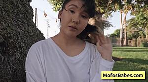 Does This Hot Asian Teen Dare Reveal Her Big Boobs Outdoors?
