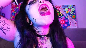 deedee love loves cum, the bbw goth with big natural tits and pierced nipples