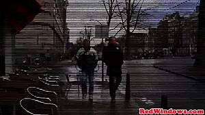 Amsterdam prostitute gets cumshowered in intriguing lingerie.