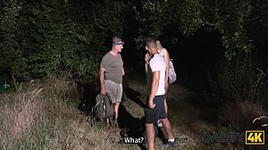 Daddy4K Tempting Outdoor Sex Between Young 18+ And Big-Titted Era Queen And Old George Uhl