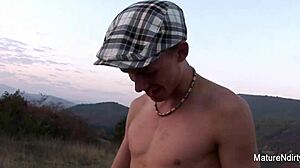 Mature granny slut sucks big cock and gets fucked hard with cumshot