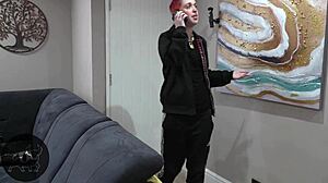 Trans cuckold gets boldly pegged by femdom