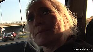 Mature granny slut sucks big cock and gets fucked hard with cumshot