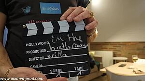 in the bathroom with lucia fernandez hot photoshoot moment with natural big boobs