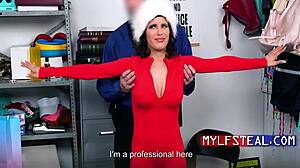 The milf lingerie thief, caught red-handed, pays with her pussy