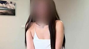 Cute Asian Teen's Beautiful Pussy Gets Sperm on Belly!