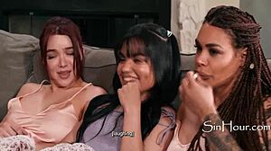 Movie night plot twist: two for one undercover fun with Emma Rose, Eva Maxim, Summer Col.