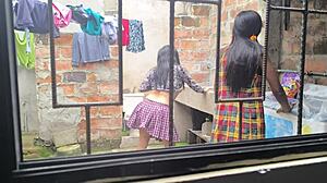 housewives make homemade porn after laundry, they're hot sluts