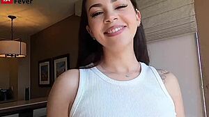 Fine Brunette Shakes Balloons in Orange County