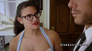 i tied up the teen and banged her throat before caning her ass