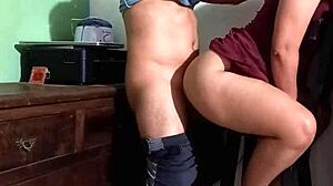 Mexican university professor fucks a nerdy student at her house for an assignment.