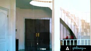 Girlsway - petite 18+ redhead myra moans seduces big-tits neighbor milf chloe amour for scissoring fun