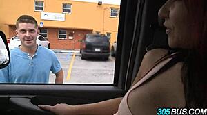 Juicy Latina Teen Ass Fucked on Public Bus for Cash