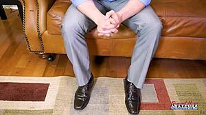 Skinny Brunette Hottie Jae Scott Rides Cock