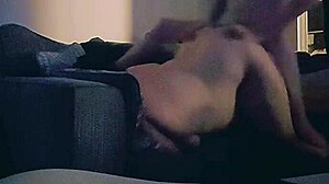 Wife Returns Home and Enjoys Relaxing in the Living Room