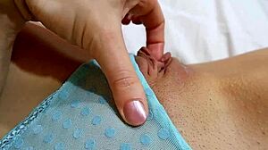 I caress my petite 18+ pussy when I get home from work