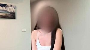 Cute Asian Teen's Beautiful Pussy Gets Sperm on Belly!