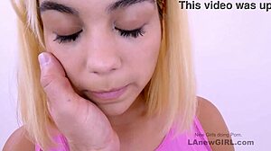 Slutty Blonde Girl Penetrated By Fucking Machine