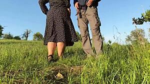 my stepmoms pussy peeing outdoors this fall