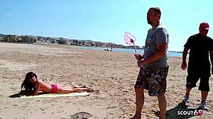 Mature Engages in Public Beach Sex Before Rough Anal with Stranger in Hotel