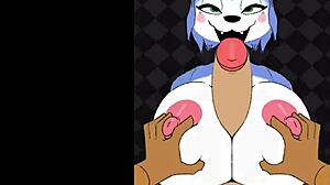 Krystal titty fucks Fox McCloud's big cock