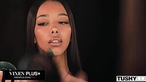 Tushy petite model eve sweet devours anal with huge appetite