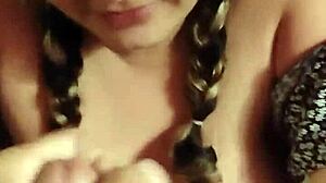 Hot Wife Practices Blowjob and Tit Play for Upcoming Scene