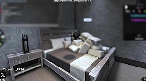 quietly fucking a fan on the bed in various positions like cowgirl and doggystyle